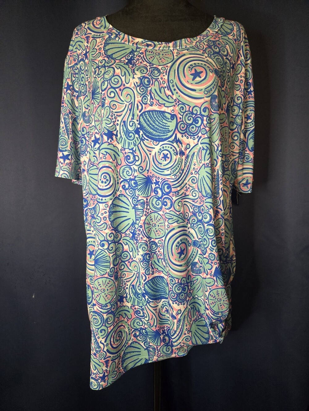 Simply Southern Short Sleeve Tee in Blue, Mint & Pink Nautical Print
